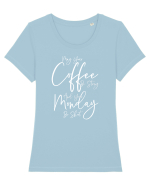 COFFEE Tricou mânecă scurtă guler larg fitted Damă Expresser