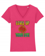 Level Up Your Life Tricou mânecă scurtă guler V Damă Evoker