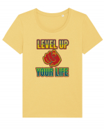 Level Up Your Life Tricou mânecă scurtă guler larg fitted Damă Expresser