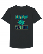 Level Up Your Life Tricou mânecă scurtă guler larg Bărbat Skater