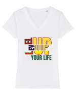 Level Up Your Life Tricou mânecă scurtă guler V Damă Evoker