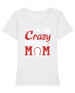 BASEBALL MOM Tricou mânecă scurtă guler larg fitted Damă Expresser