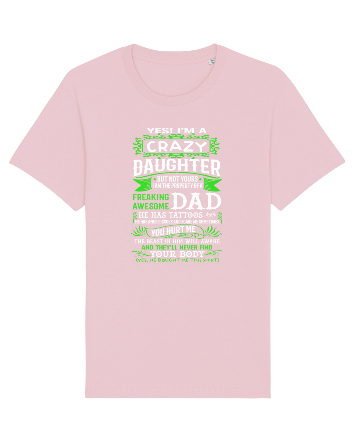 Tricou mânecă scurtă Unisex Rocker Cotton Pink
