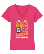 DARTS Tricou mânecă scurtă guler V Damă Evoker