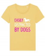 DOGS Tricou mânecă scurtă guler larg fitted Damă Expresser