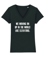 ELEVATORS Tricou mânecă scurtă guler V Damă Evoker