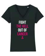 CANCER FIGHTING Tricou mânecă scurtă guler V Damă Evoker