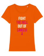 CANCER FIGHTING Tricou mânecă scurtă guler larg fitted Damă Expresser