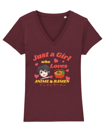 Just A Girl Who Loves Anime And Ramen Burgundy