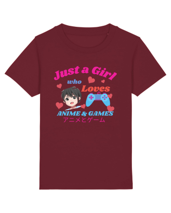 Just A Girl Who Loves Anime And Games Burgundy