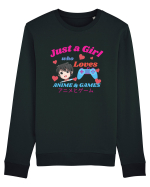 Just A Girl Who Loves Anime And Games Bluză mânecă lungă Unisex Rise