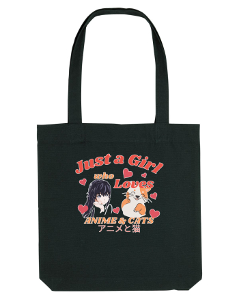 Just A Girl Who Loves Anime And Cats Black