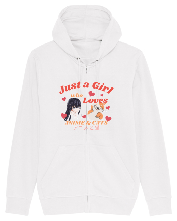 Just A Girl Who Loves Anime And Cats White