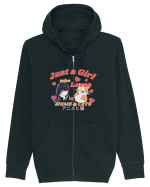 Just A Girl Who Loves Anime And Cats Hanorac cu fermoar Unisex Connector