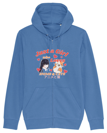 Just A Girl Who Loves Anime And Cats Bright Blue