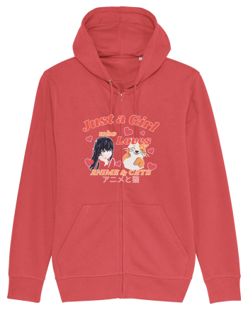 Just A Girl Who Loves Anime And Cats Carmine Red