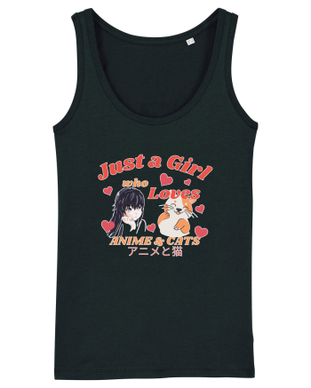 Just A Girl Who Loves Anime And Cats Black