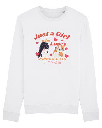 Just A Girl Who Loves Anime And Cats White