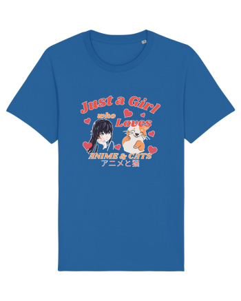 Just A Girl Who Loves Anime And Cats Royal Blue
