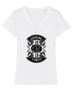 Supreme Fitness Gym Black Tricou mânecă scurtă guler V Damă Evoker