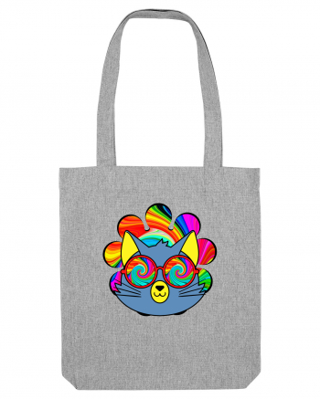 Psychedelic Cat Heather Grey