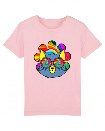 Psychedelic Cat Cotton Pink