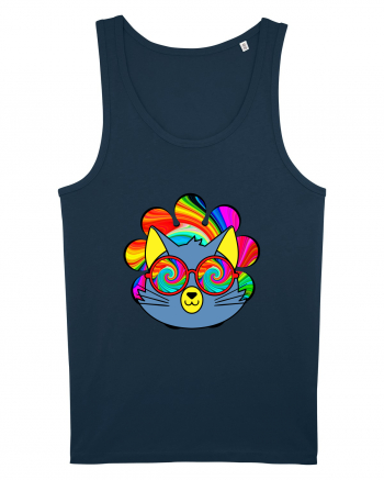 Psychedelic Cat Navy