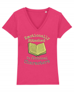 Book Lover Tricou mânecă scurtă guler V Damă Evoker