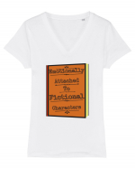 Book Lover Tricou mânecă scurtă guler V Damă Evoker