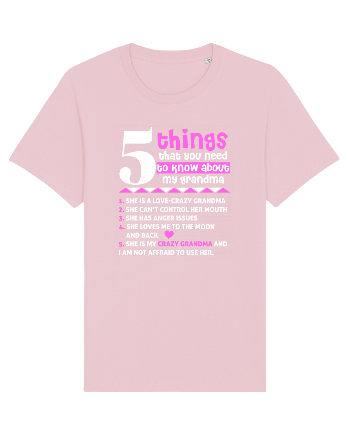 Tricou mânecă scurtă Unisex Rocker Cotton Pink