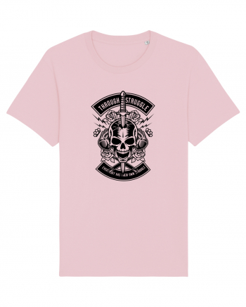 Skull Heart Knife Black Cotton Pink