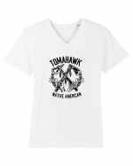 Tomahawk Native American Black Tricou mânecă scurtă guler V Bărbat Presenter