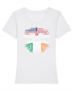 AMERICAN IRISH Tricou mânecă scurtă guler larg fitted Damă Expresser