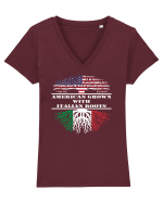 AMERICAN ITALIAN Tricou mânecă scurtă guler V Damă Evoker