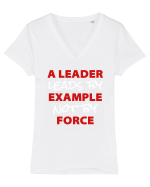 LIDER Tricou mânecă scurtă guler V Damă Evoker