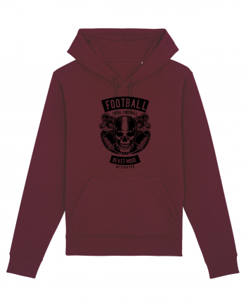 American Football Skull Black Burgundy