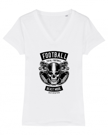 American Football Skull Black White