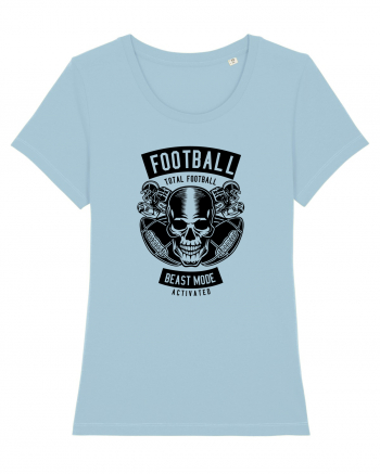 American Football Skull Black Sky Blue