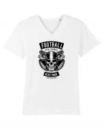 American Football Skull Black Tricou mânecă scurtă guler V Bărbat Presenter