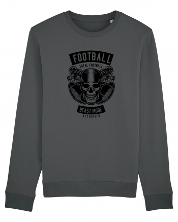 American Football Skull Black Anthracite