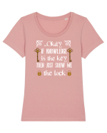 KEY Tricou mânecă scurtă guler larg fitted Damă Expresser