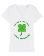 LUCKY Tricou mânecă scurtă guler V Damă Evoker