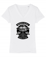 UFO Alien Black Tricou mânecă scurtă guler V Damă Evoker