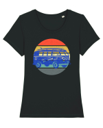Hippie van  Tricou mânecă scurtă guler larg fitted Damă Expresser