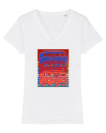 Hippie van  Tricou mânecă scurtă guler V Damă Evoker