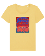 Hippie van  Tricou mânecă scurtă guler larg fitted Damă Expresser