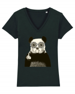 Banksy Rude Panda Tricou mânecă scurtă guler V Damă Evoker