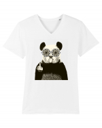 Banksy Rude Panda Tricou mânecă scurtă guler V Bărbat Presenter