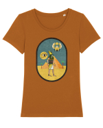 Egipt Antic Tricou mânecă scurtă guler larg fitted Damă Expresser