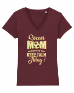 SOCCER MOM Tricou mânecă scurtă guler V Damă Evoker